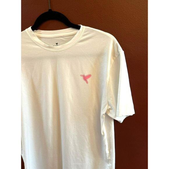 Birddogs White Tee With Pink Logo Size Large Casual Crew Neck Short Sleeve - Picture 3 of 4